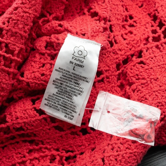 Farm Rio. Long Sleeve Lace Knit Midi Dress. - Picture 12 of 12